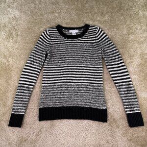 New York Laundry Women's Size Small Sweater Wool Blend Black White Knit F219